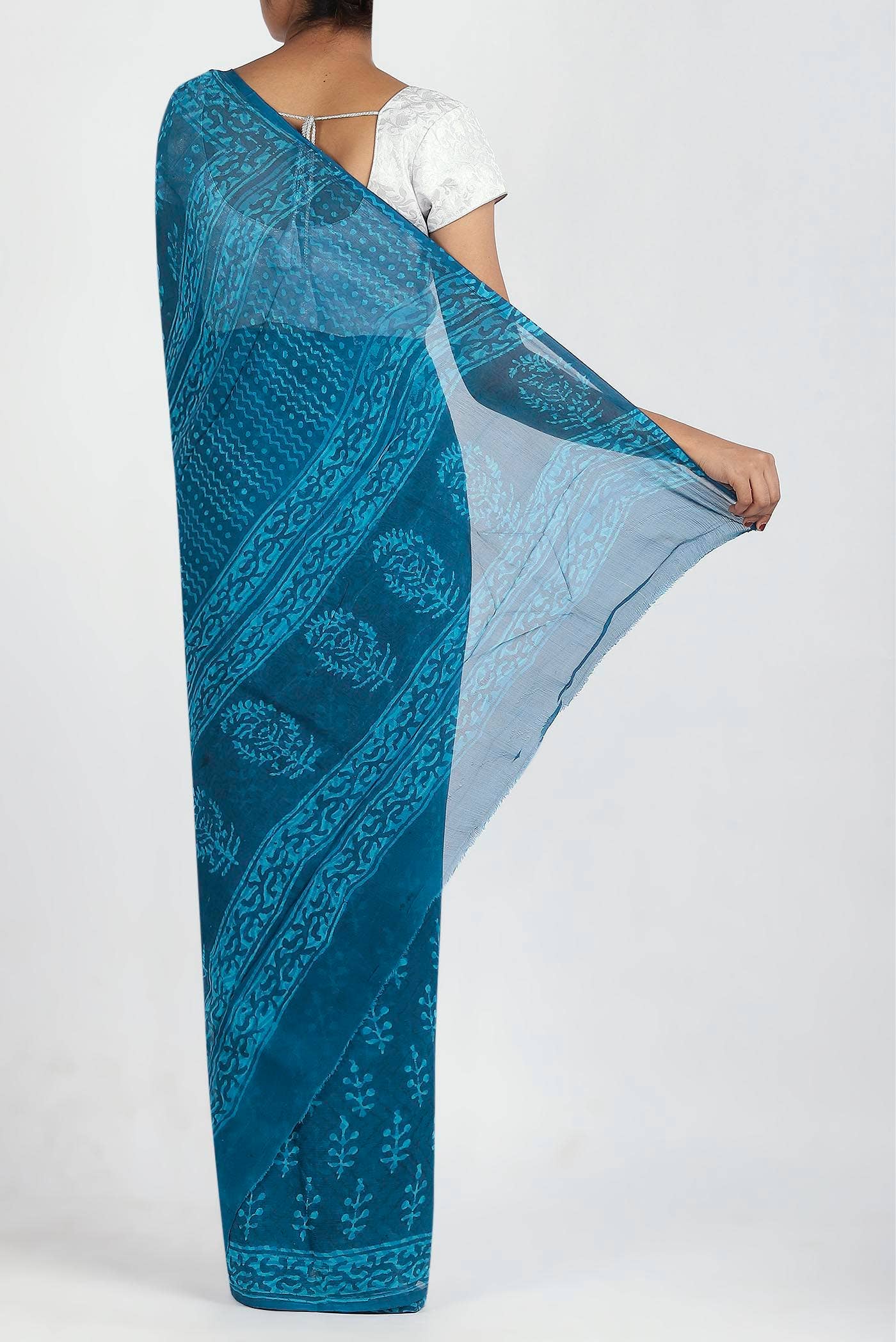 Blue Chiffon Saree