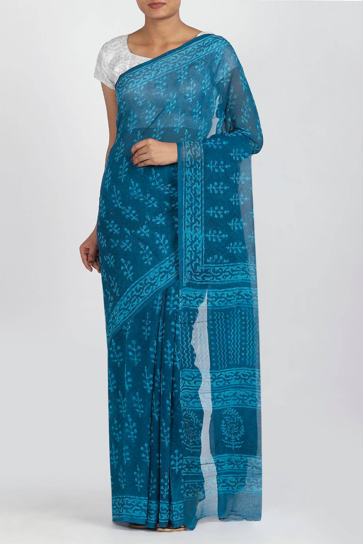 Blue Chiffon Saree