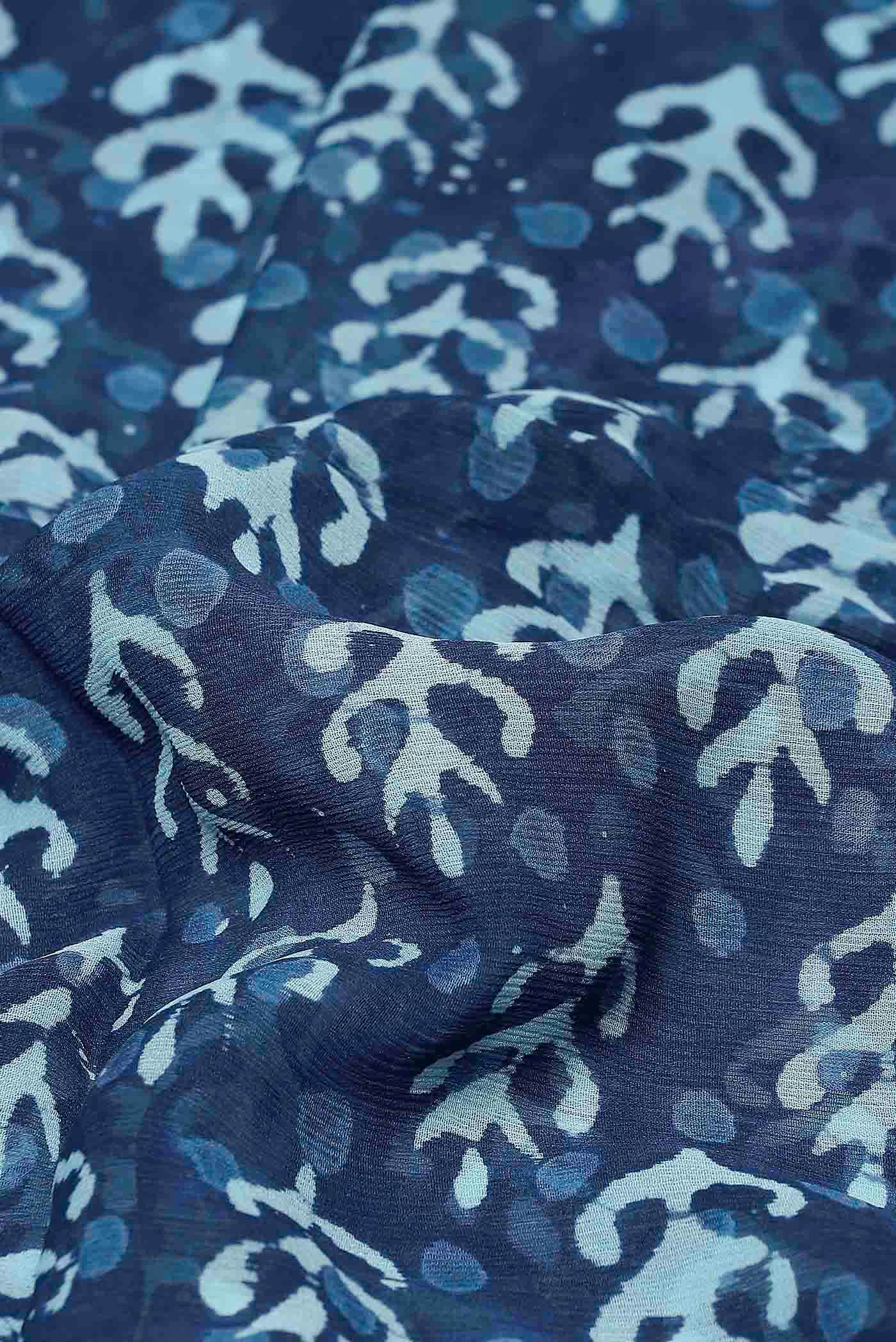 Blue Chiffon Saree