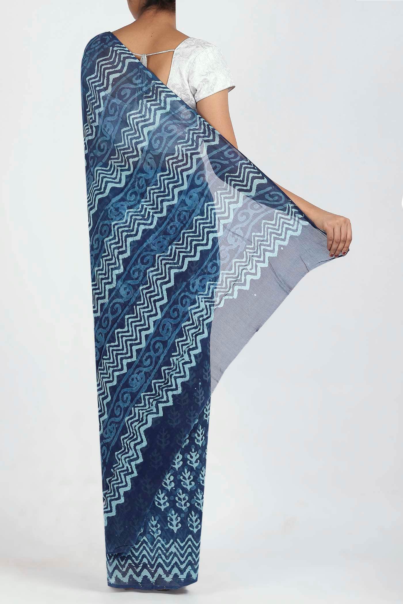 Blue Chiffon Saree