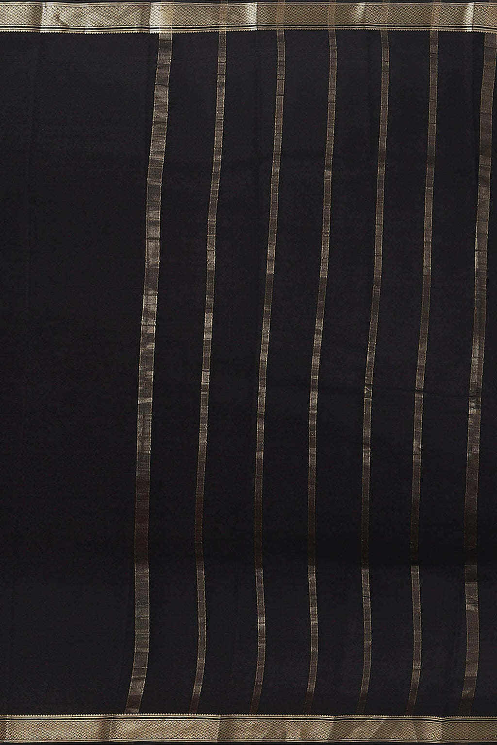 Black Mysore Crepe Saree
