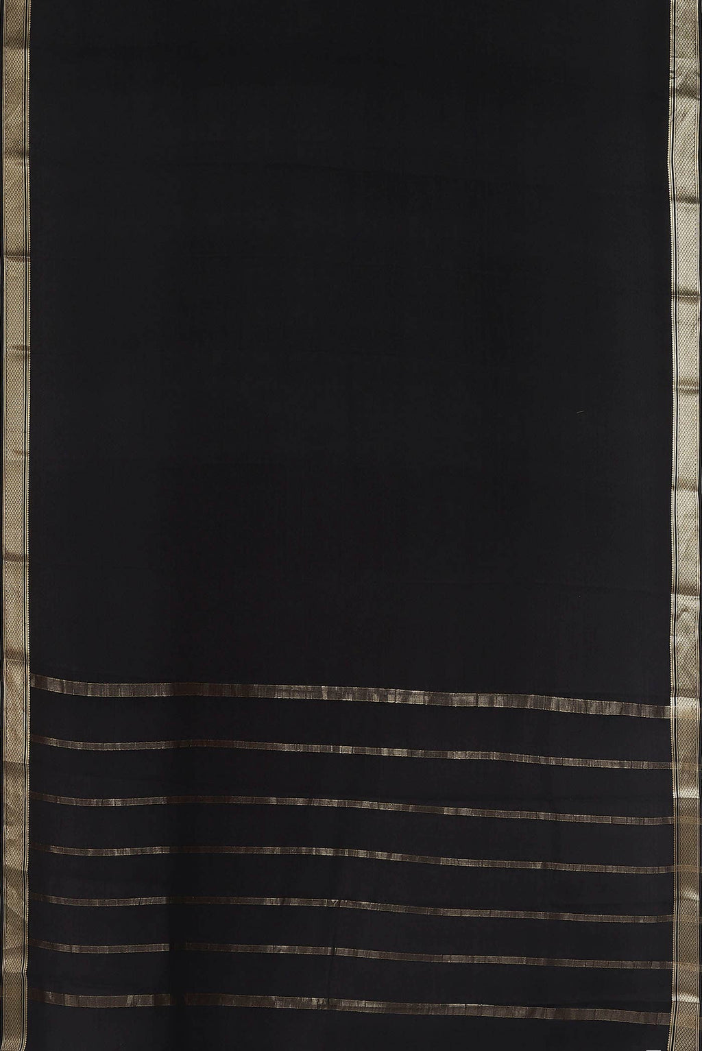 Black Mysore Crepe Saree