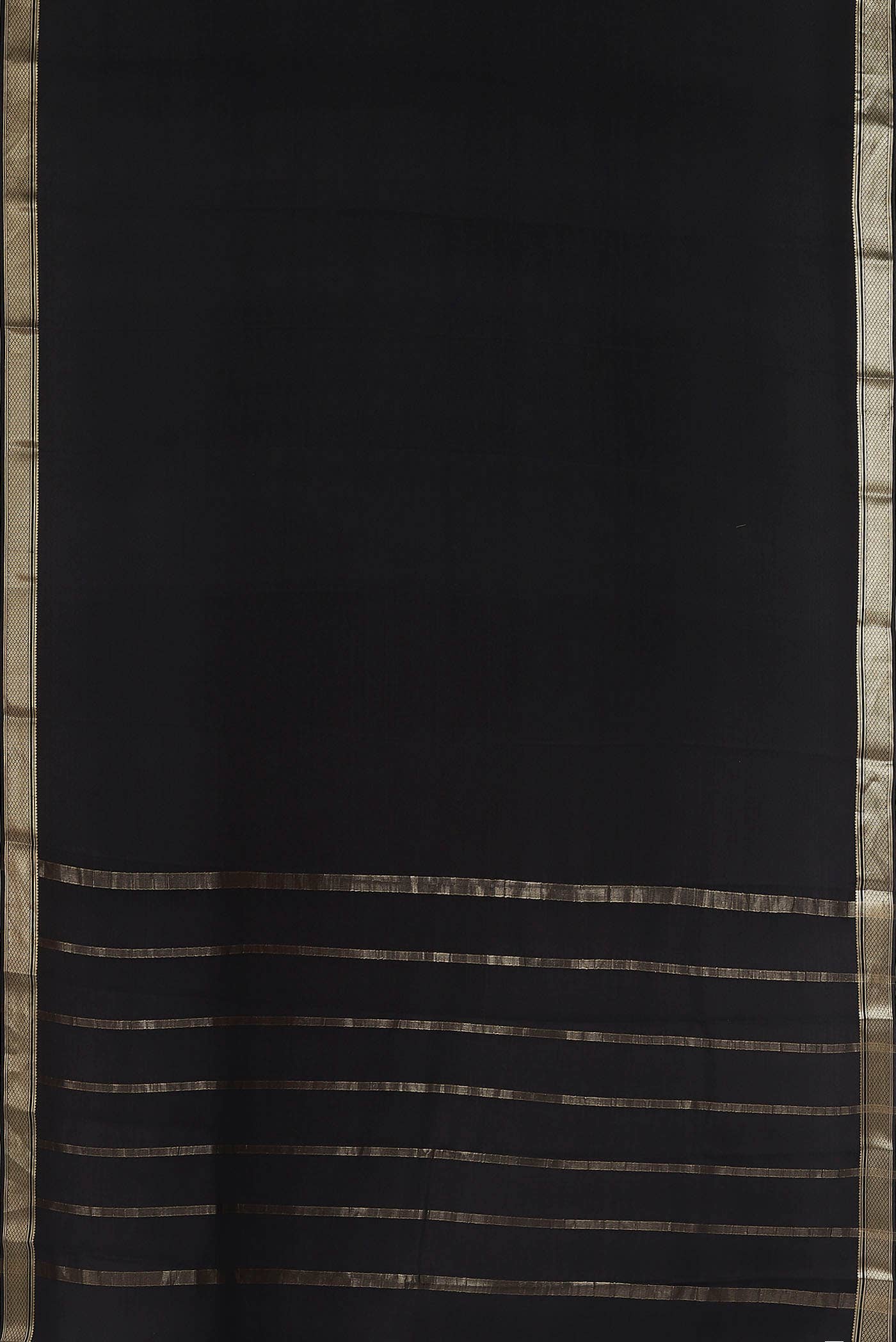 Black Mysore Crepe Saree