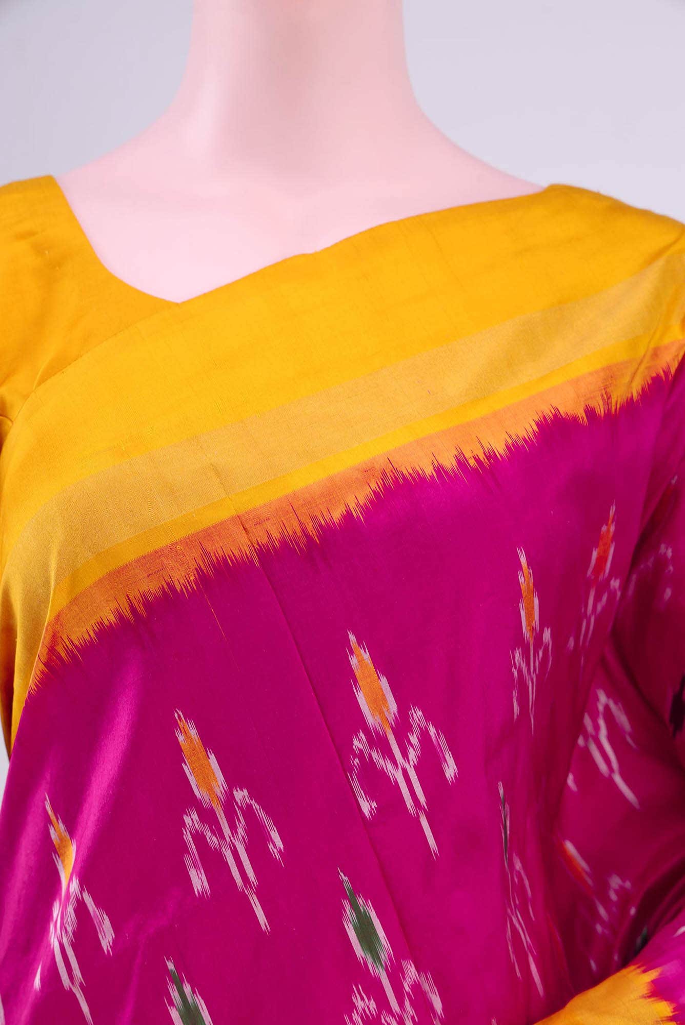 Dark Pink Pochampally Silk Saree
