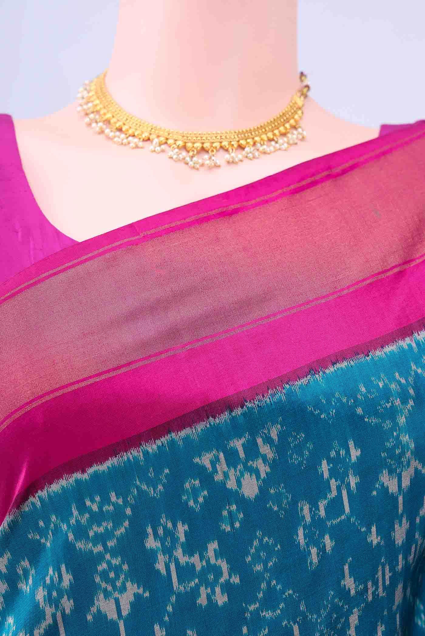Blue Pochampally Silk Saree