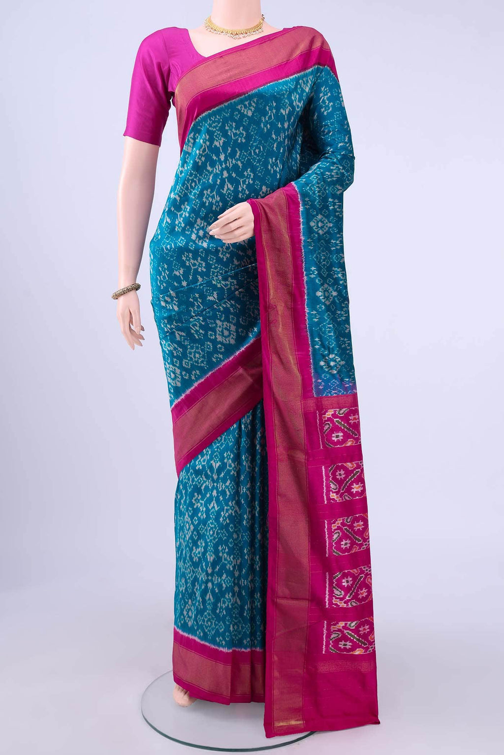 Blue Pochampally Silk Saree