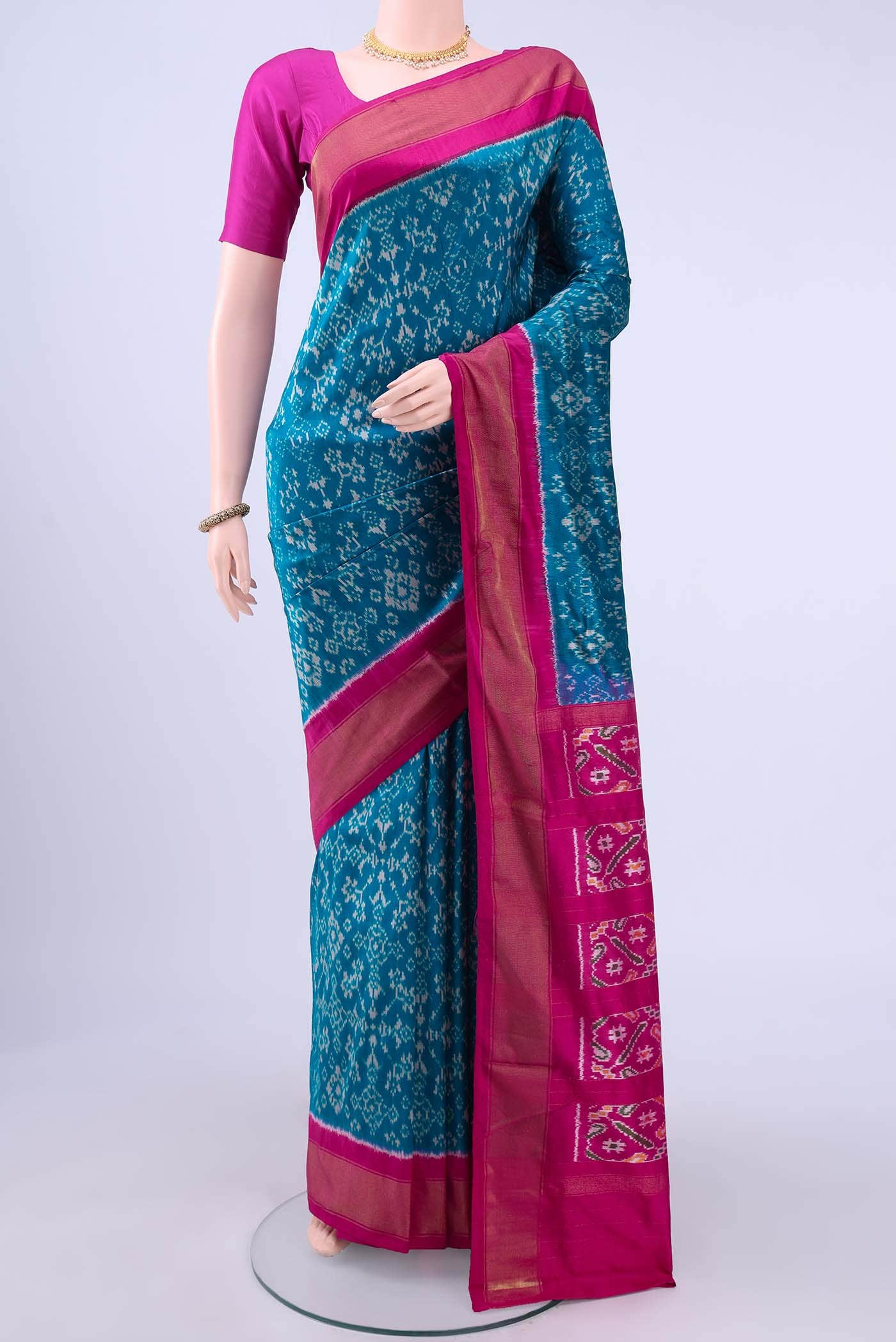Blue Pochampally Silk Saree