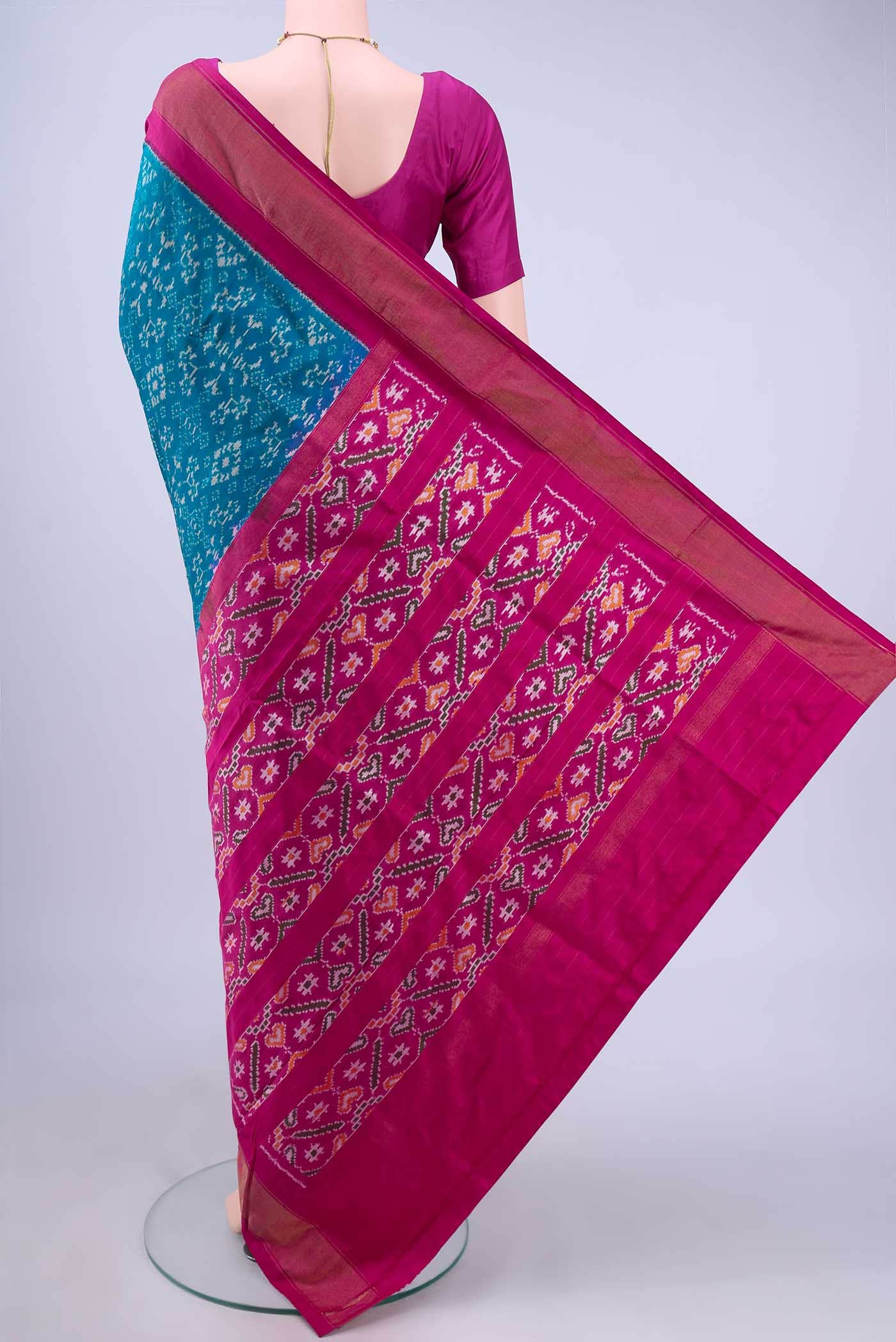 Blue Pochampally Silk Saree