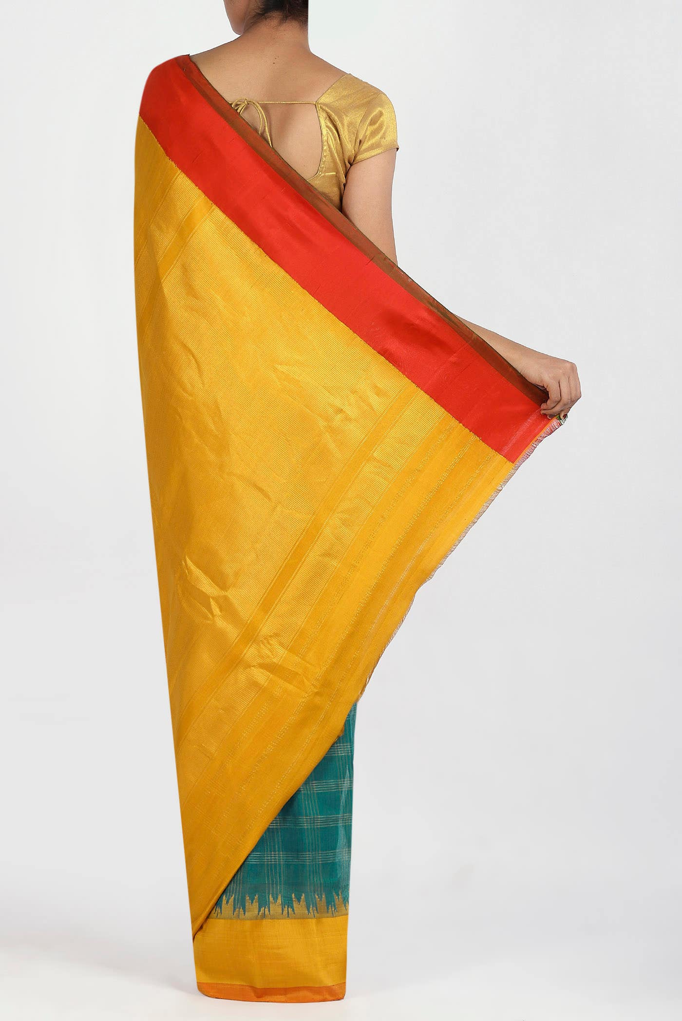 Blue Gadwal Silk Cotton Saree