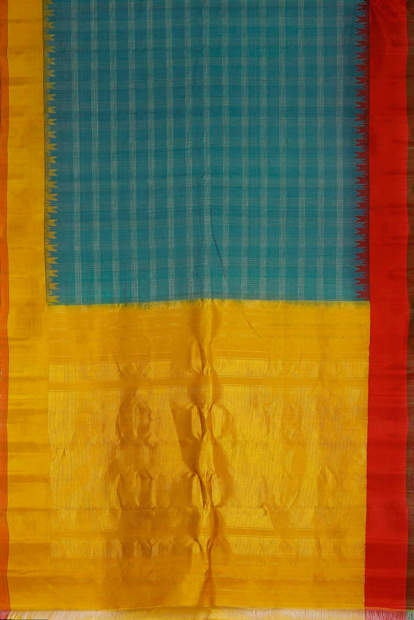 Blue Gadwal Silk Cotton Saree