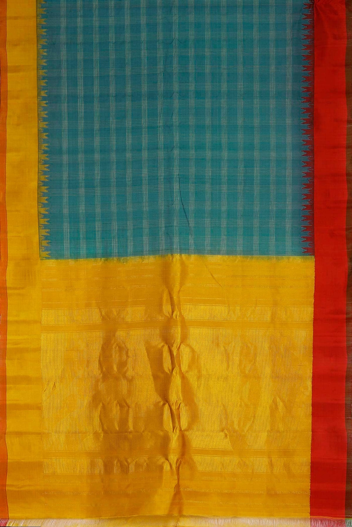 Blue Gadwal Silk Cotton Saree