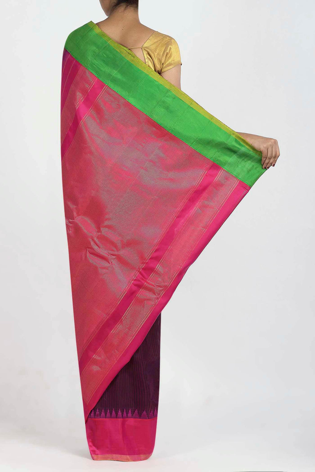 Purple Gadwal Silk Cotton Saree