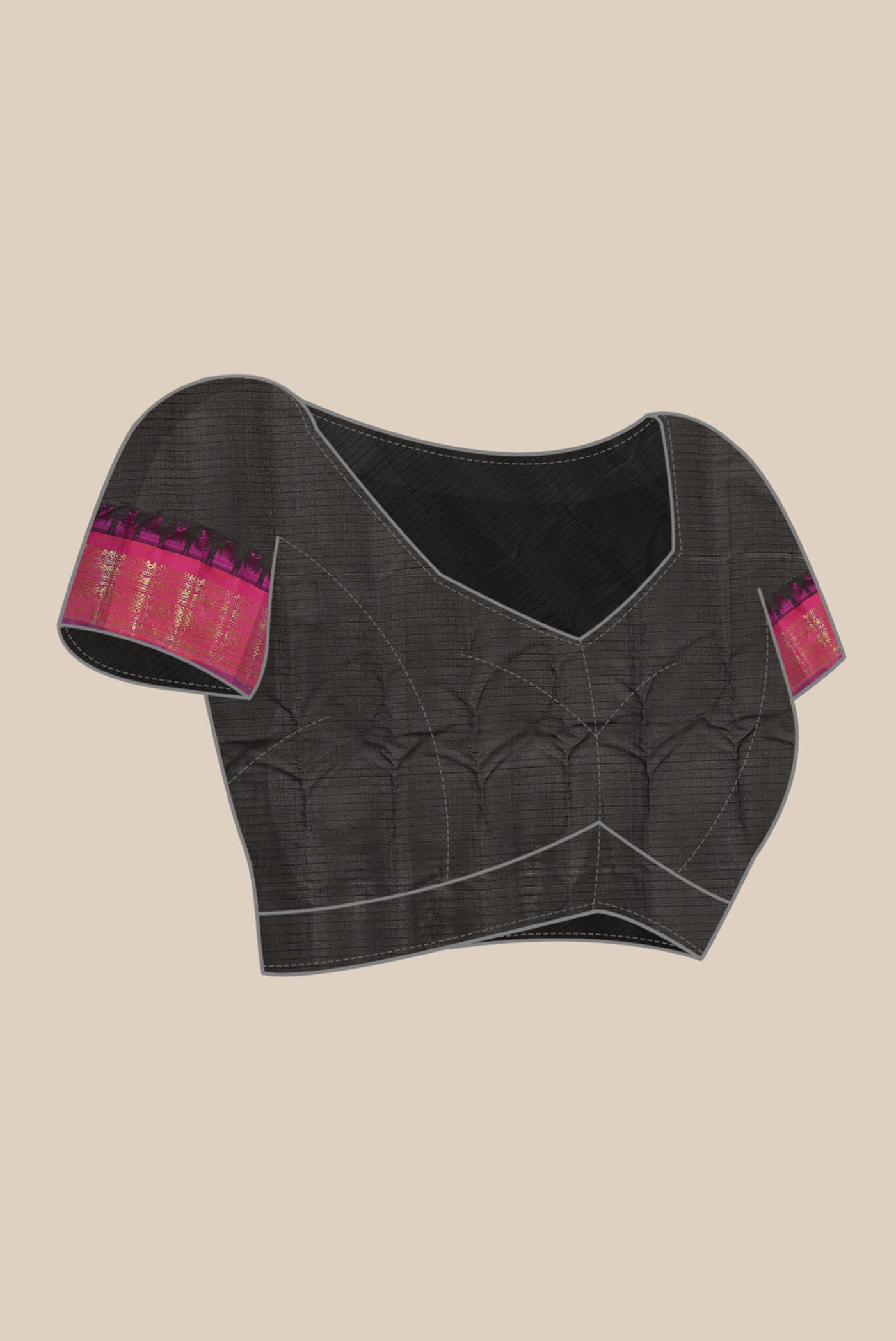 Black Gadwal Silk Cotton Saree