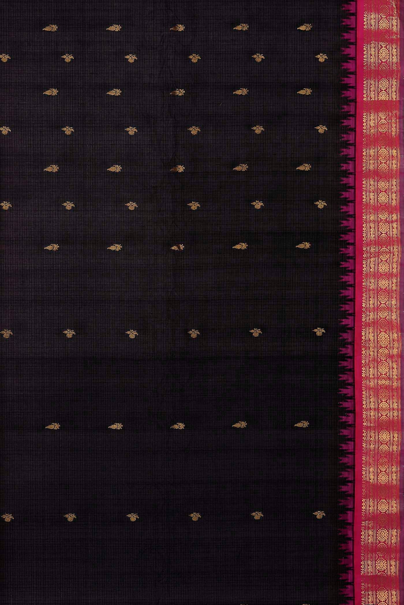 Black Gadwal Silk Cotton Saree