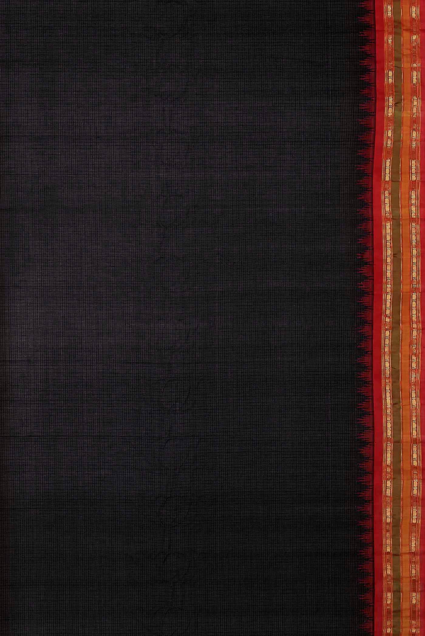 Black Gadwal Silk Cotton Saree
