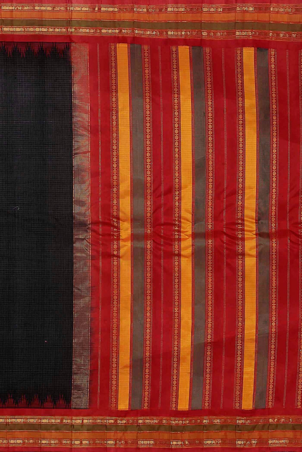 Black Gadwal Silk Cotton Saree