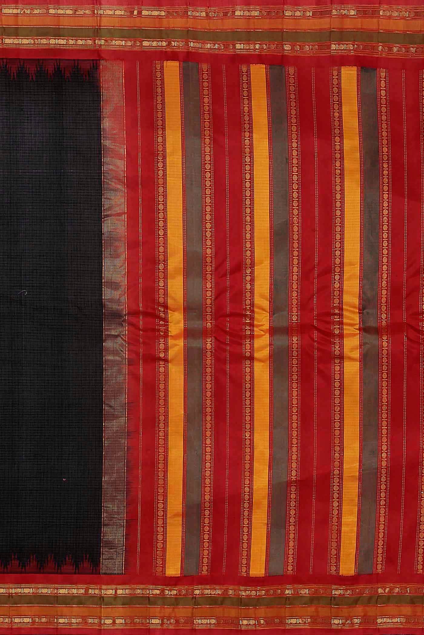 Black Gadwal Silk Cotton Saree