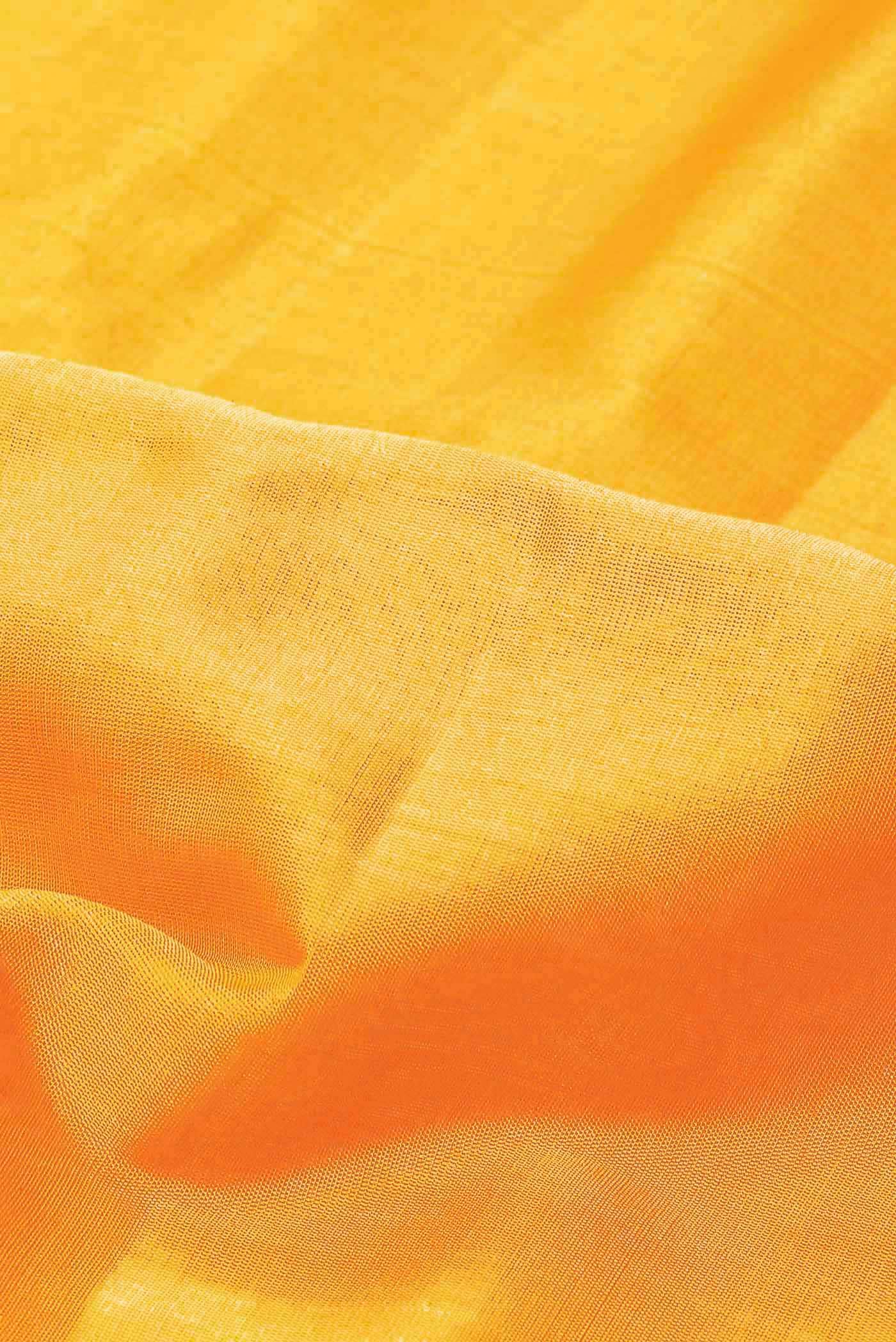 Yellow Gadwal Silk Cotton Saree
