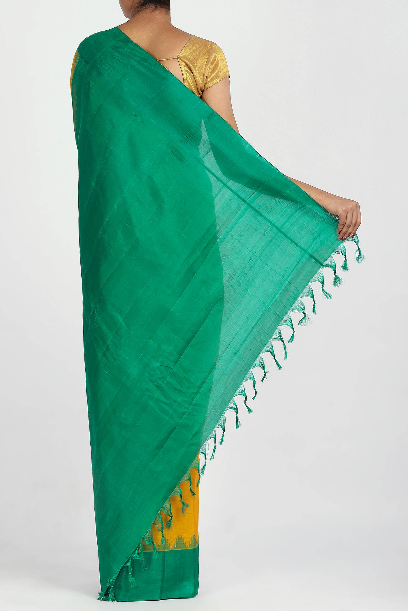 Yellow Gadwal Silk Cotton Saree