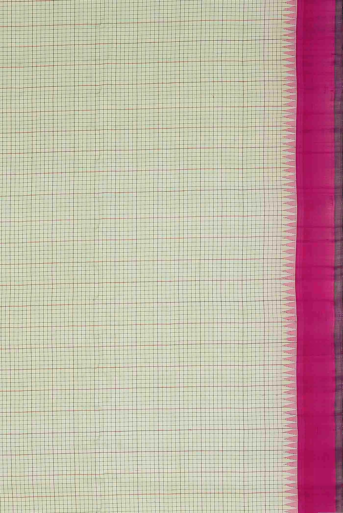 Light Green Gadwal Silk Cotton Saree