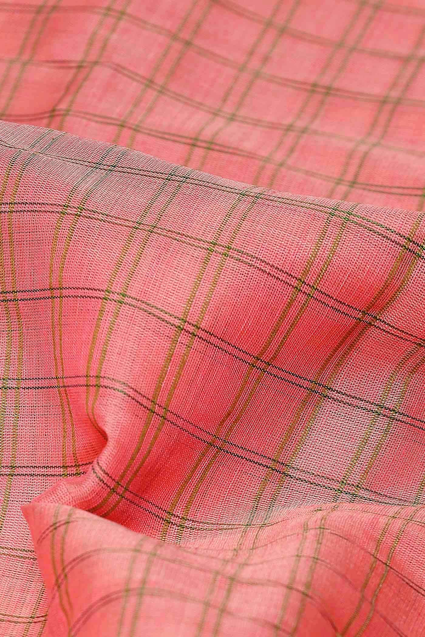 Coral Gadwal Silk Cotton Saree