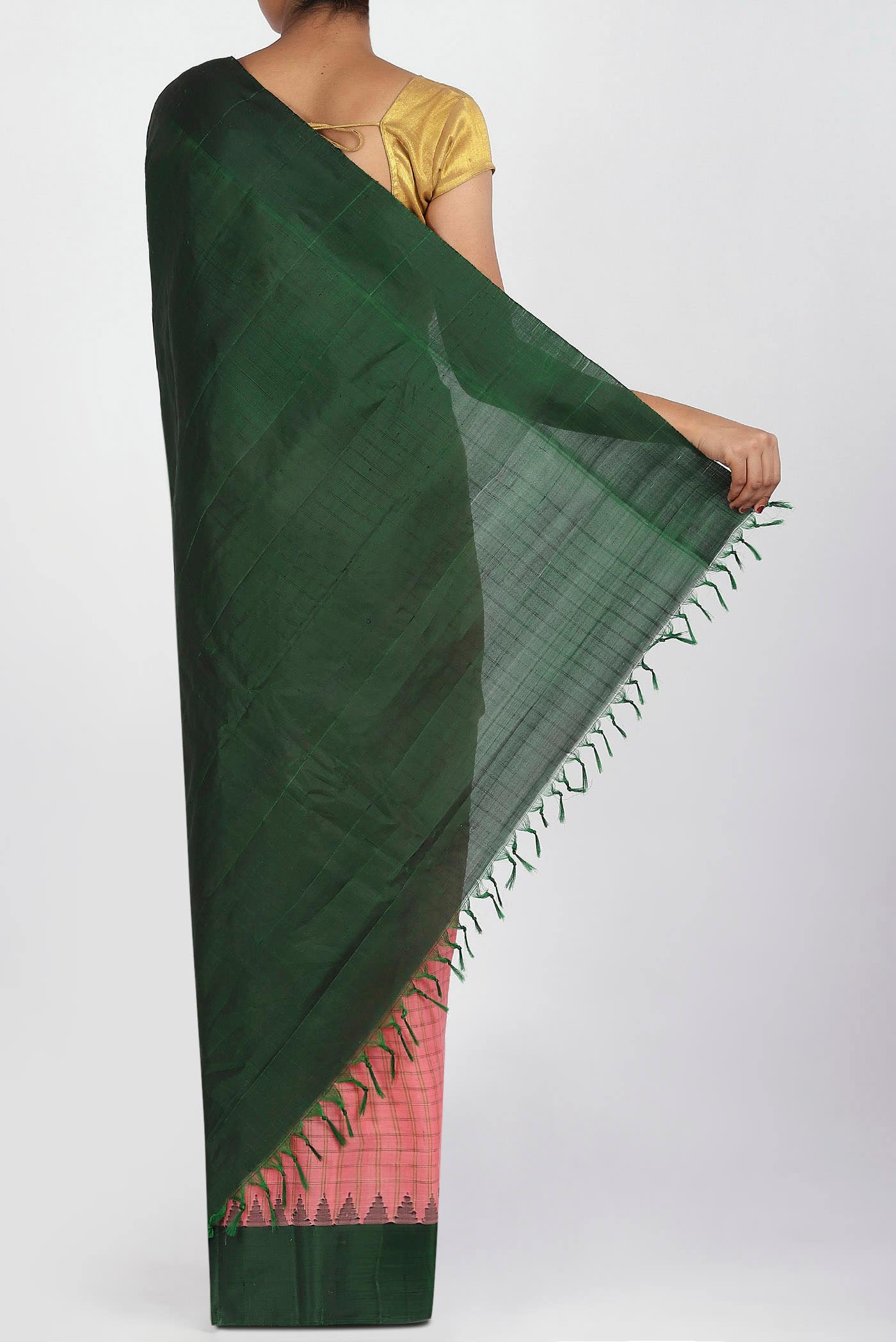Coral Gadwal Silk Cotton Saree