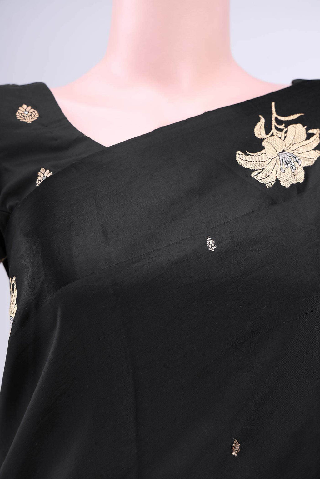 Black Banarasi Katan Silk Saree
