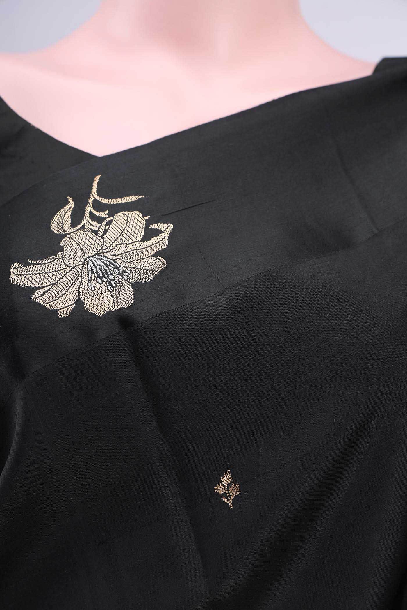 Black Banarasi Katan Silk Saree