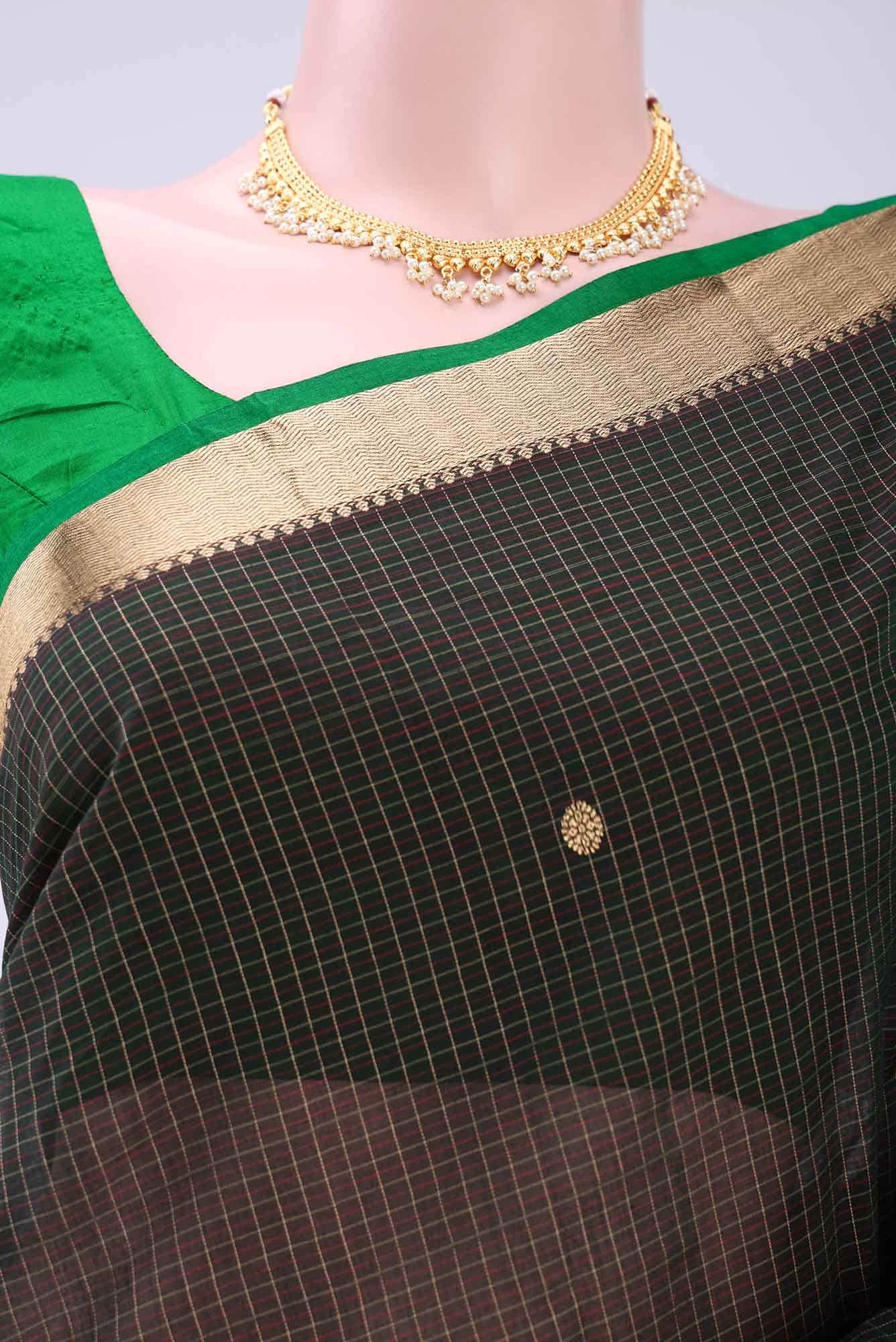 Mehandi Green Kanchi Cotton Saree
