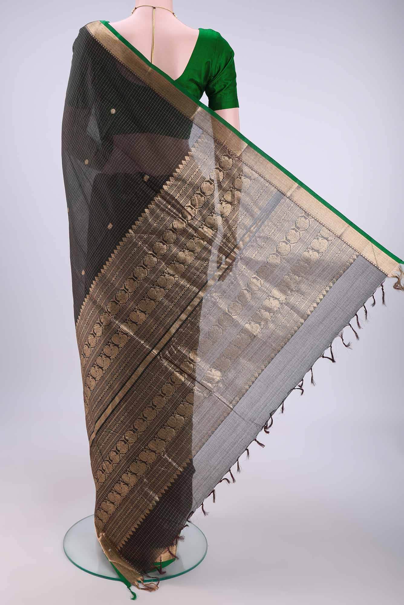 Mehandi Green Kanchi Cotton Saree