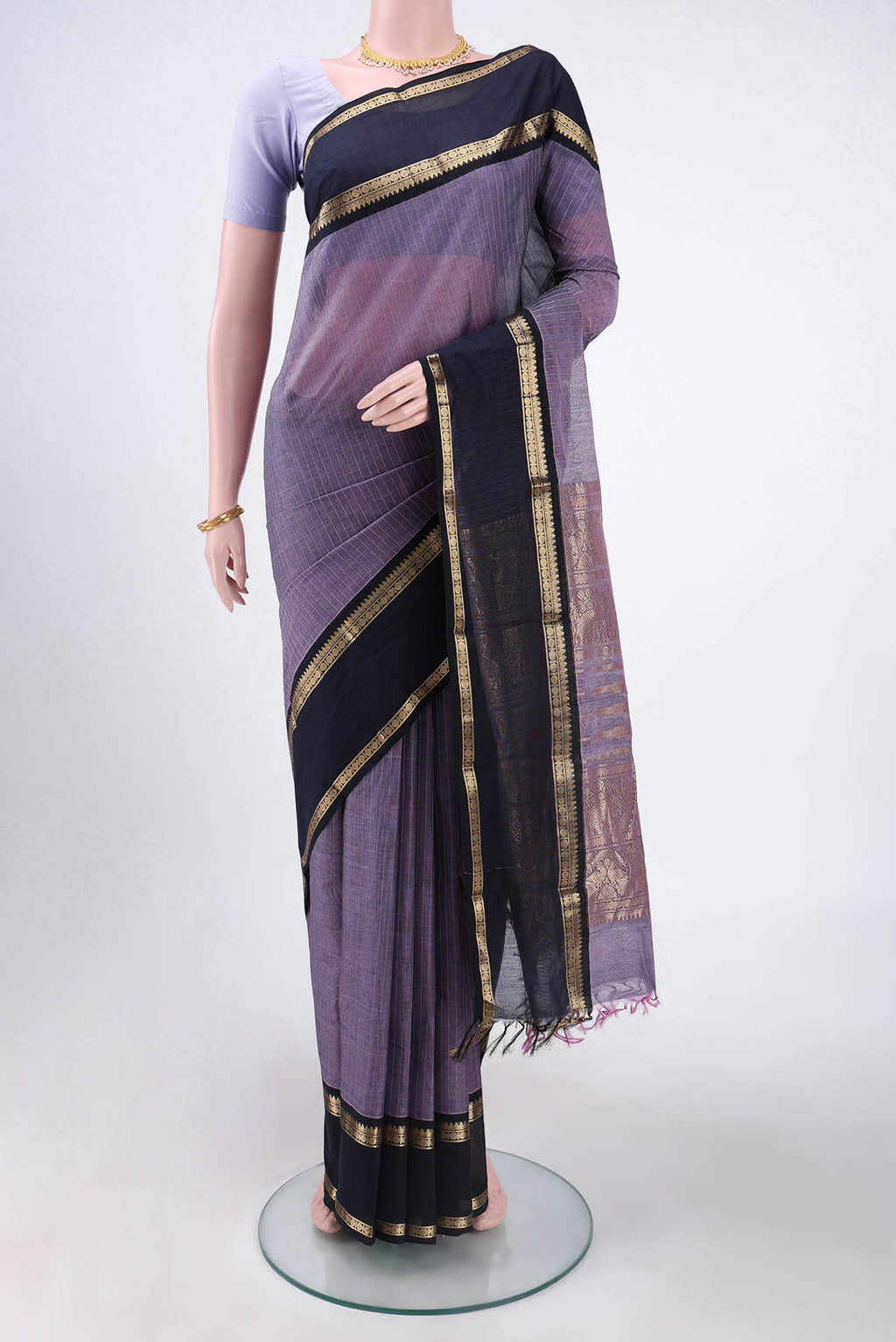 Maroon Kanchi Cotton Saree