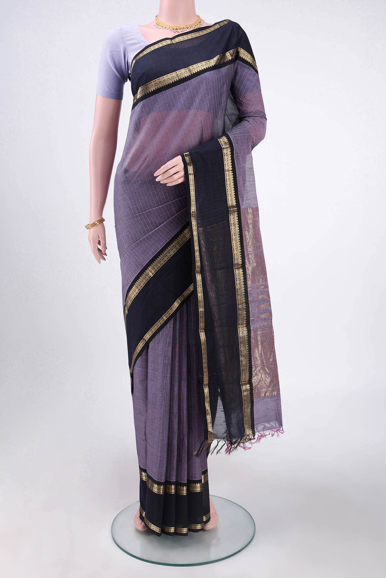 Maroon Kanchi Cotton Saree