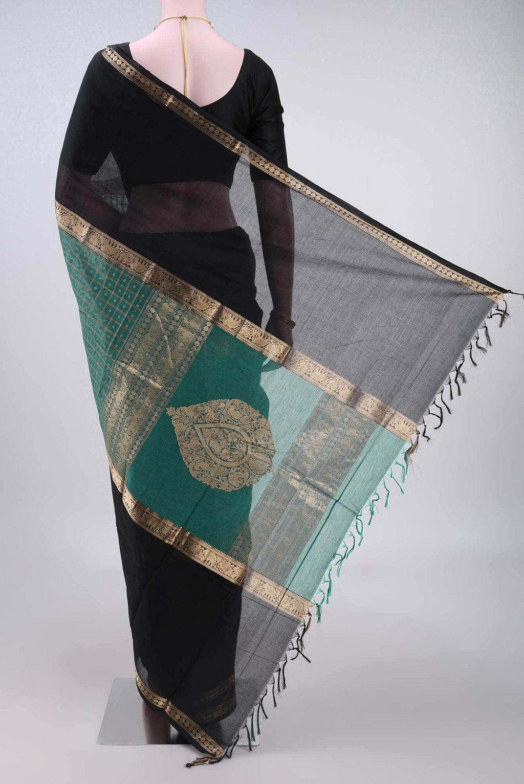 Black Kanchi Cotton Saree
