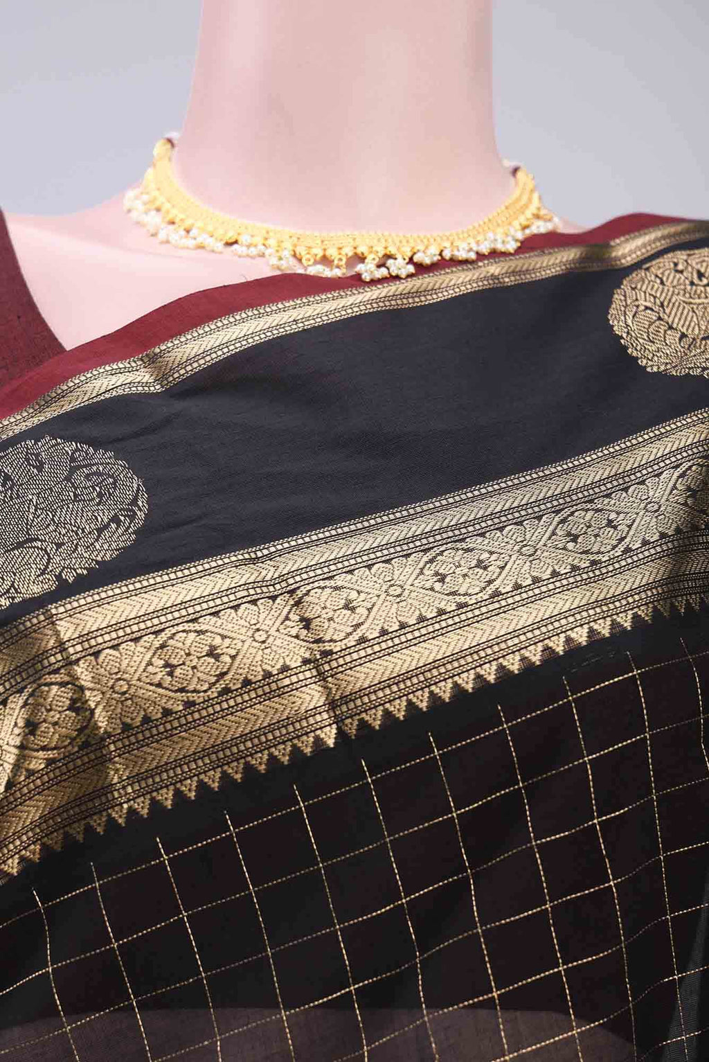 Black Kanchi Cotton Saree