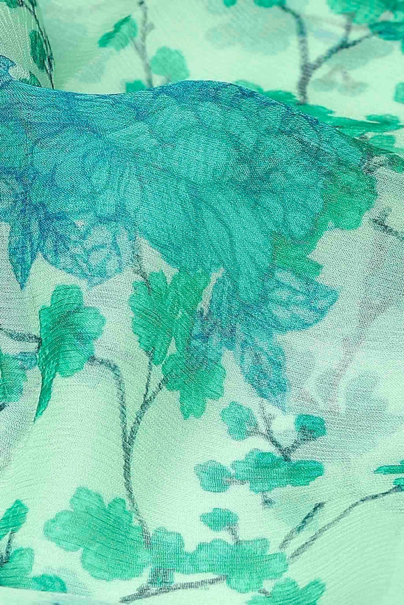 Green Chiffon Saree