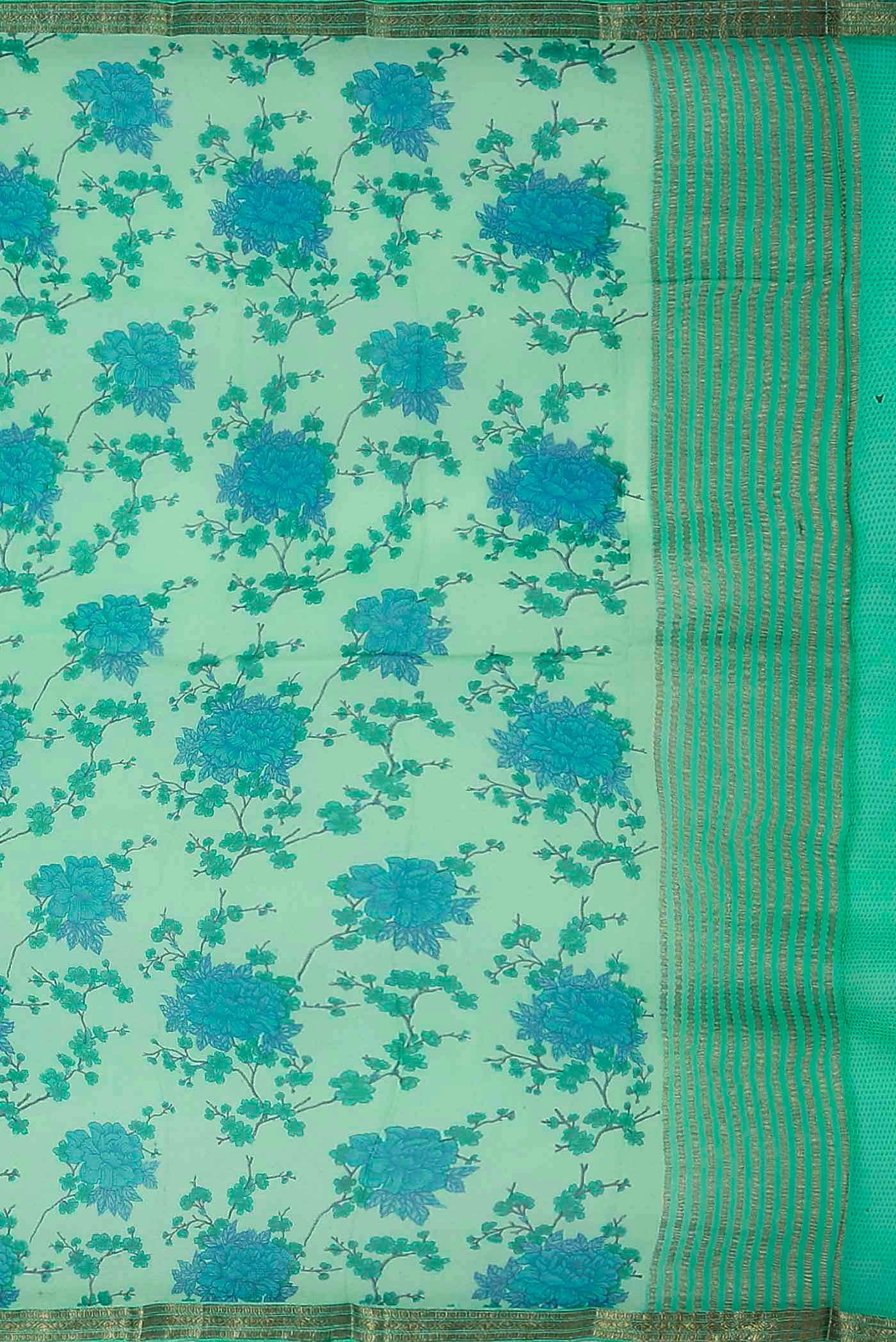 Green Chiffon Saree