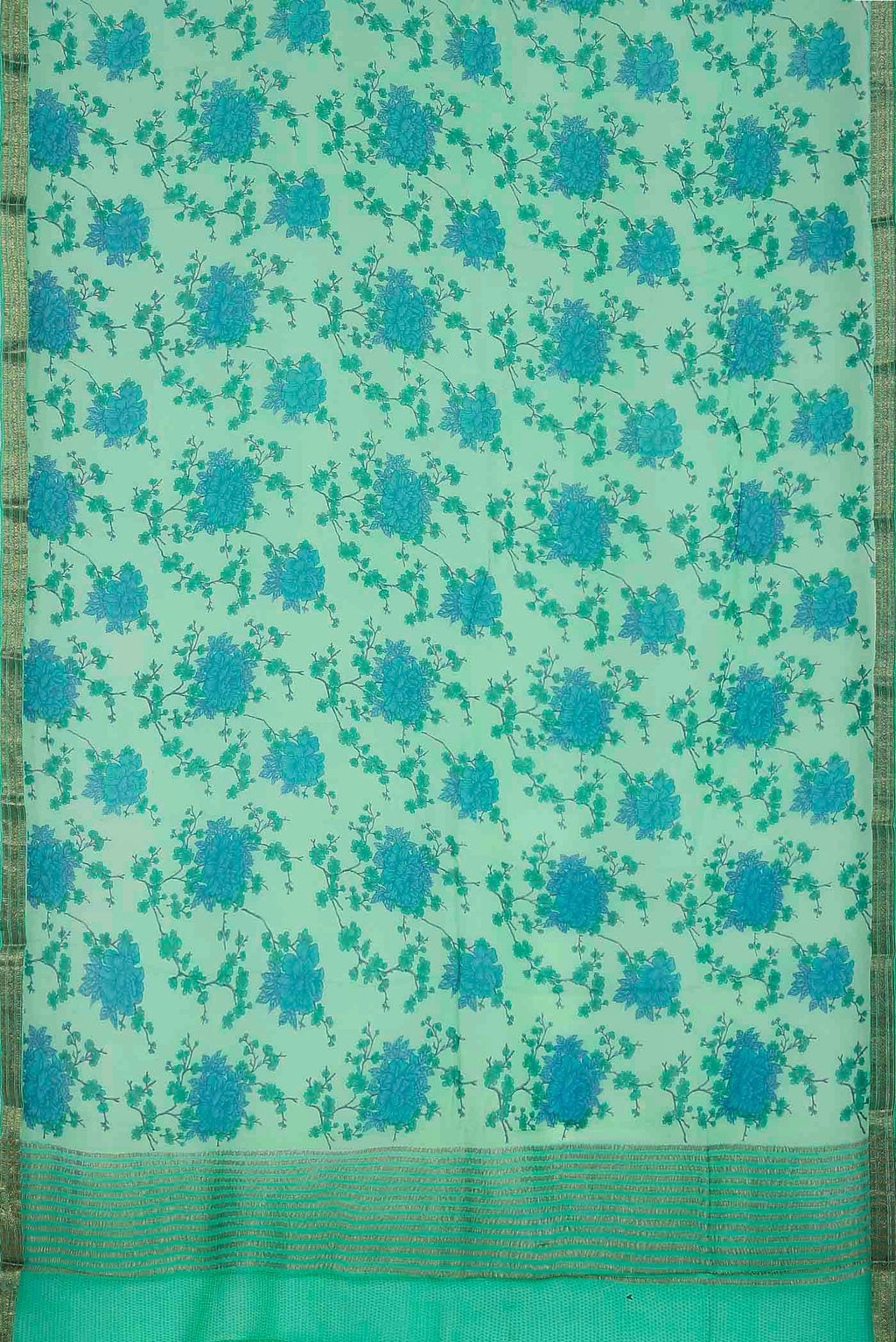 Green Chiffon Saree