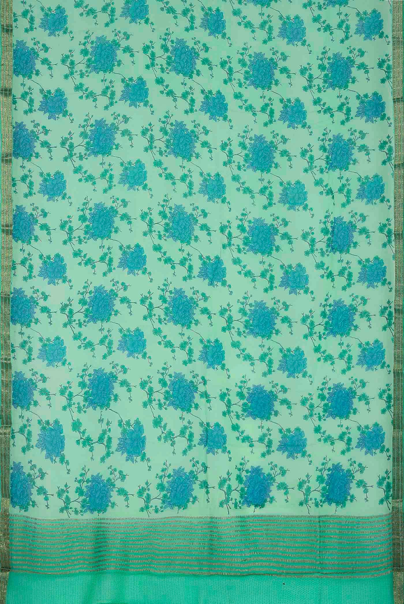 Green Chiffon Saree