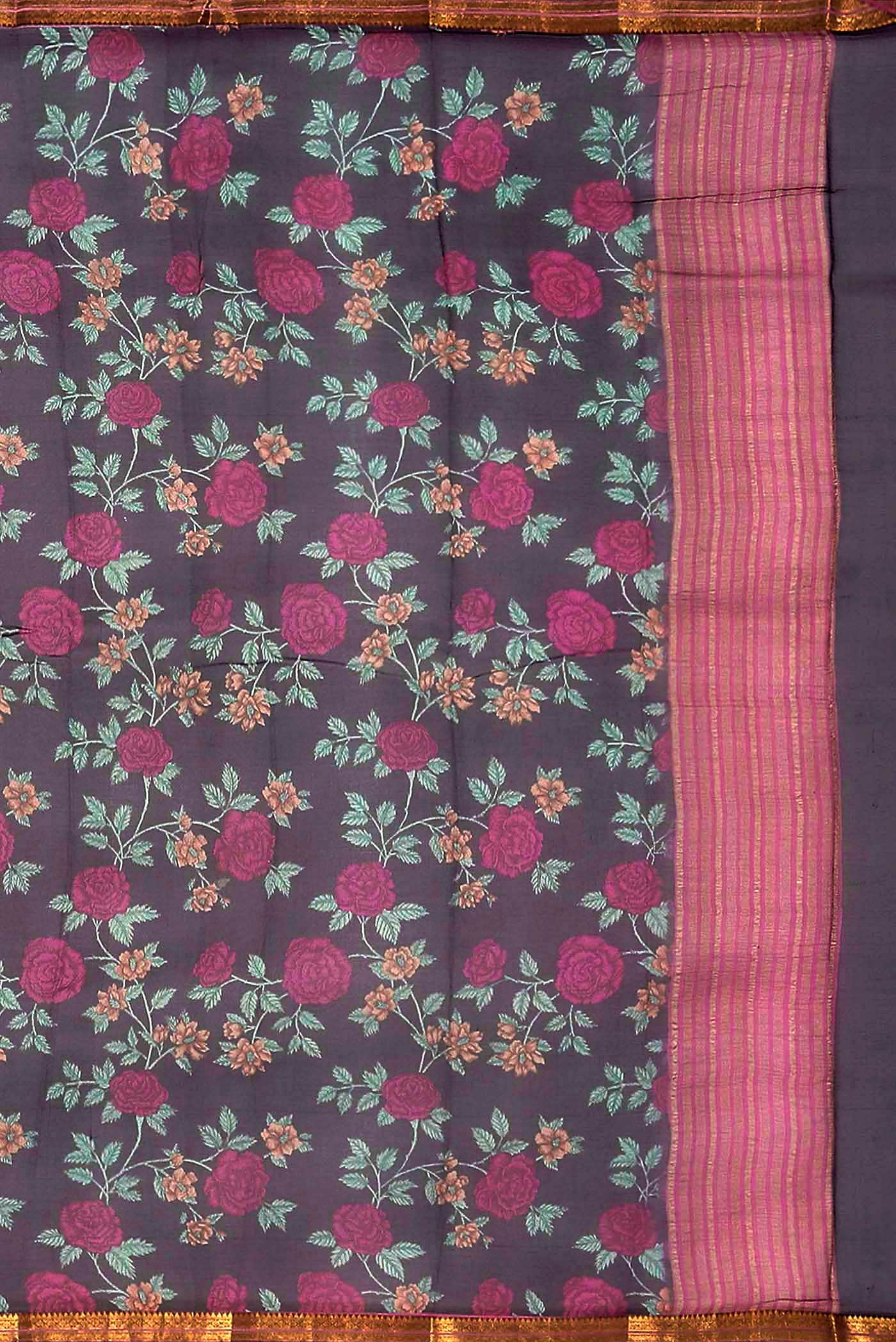 Coffee Brown Chiffon Saree