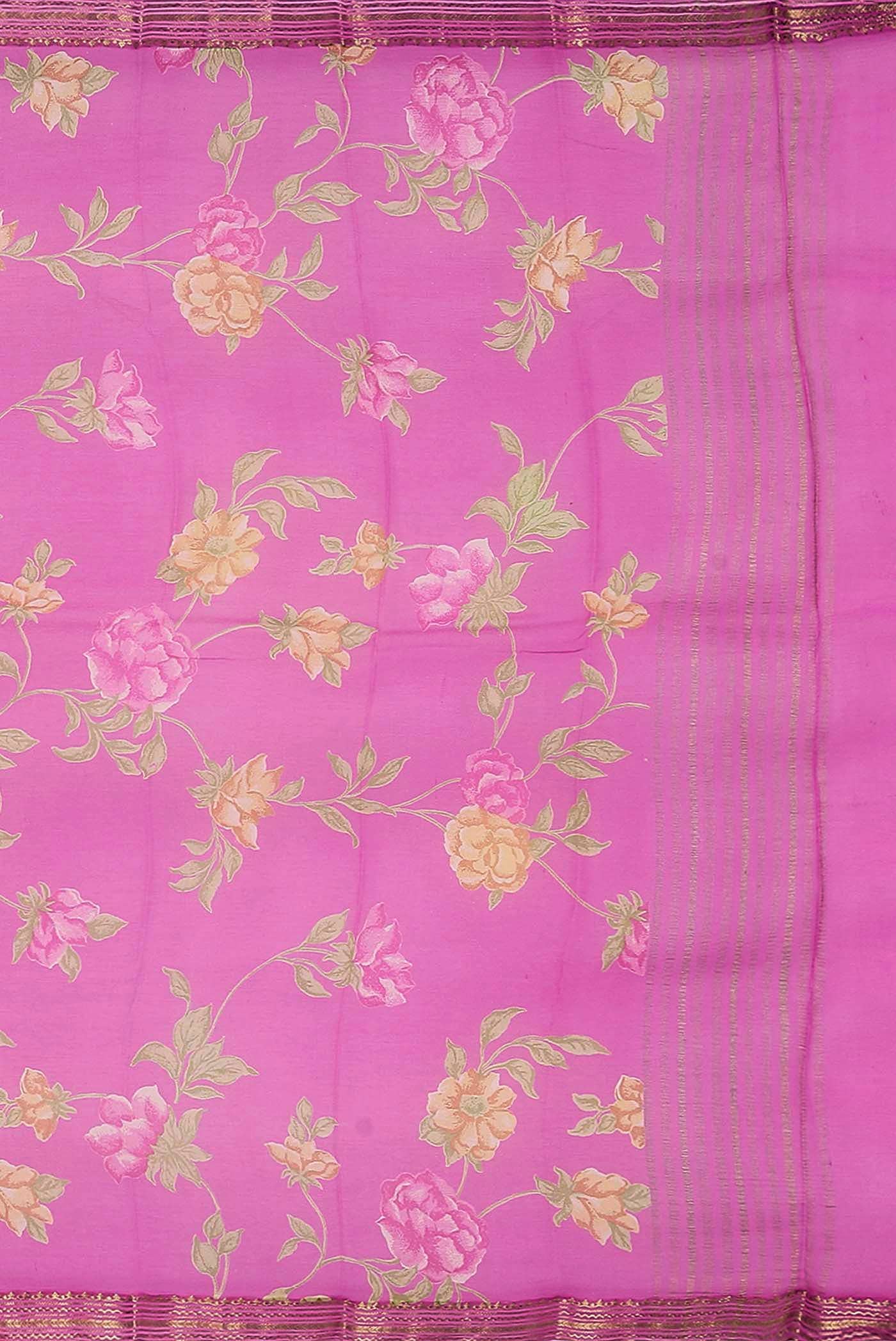 Pink Chiffon Saree