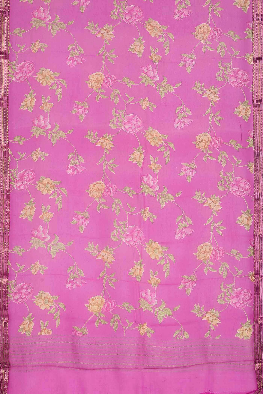 Pink Chiffon Saree