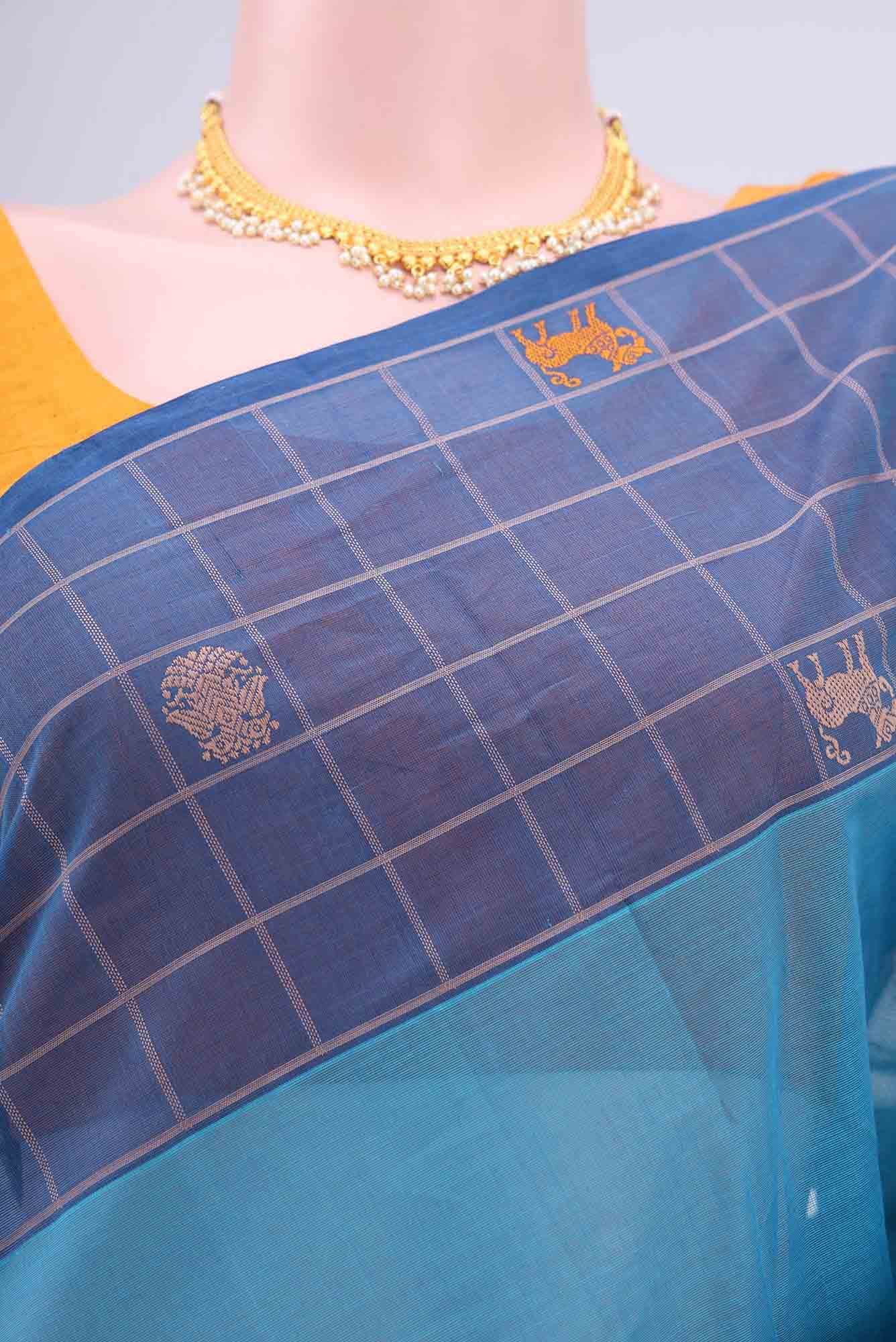 Maya Blue Coimbatore Cotton Saree