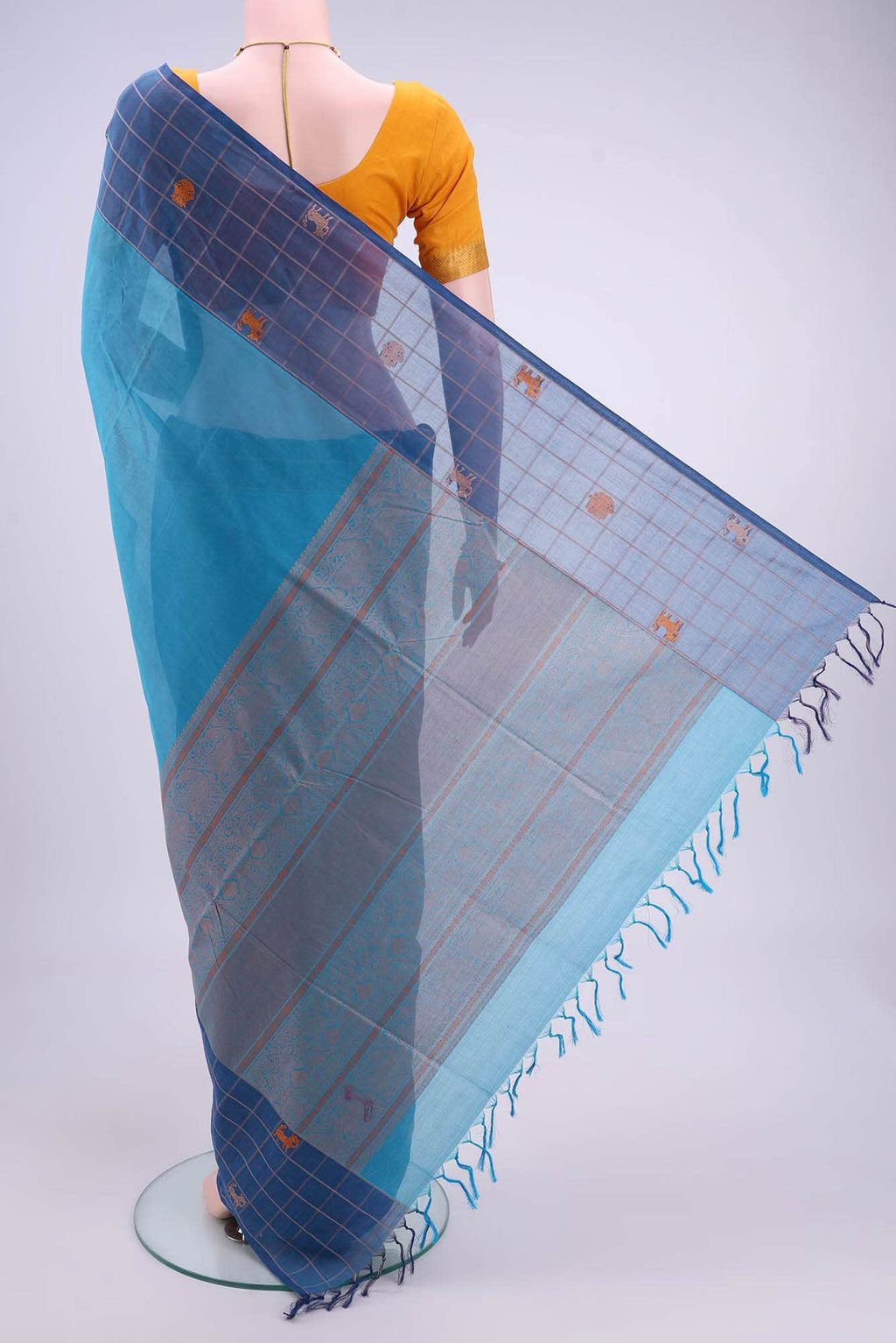 Maya Blue Coimbatore Cotton Saree