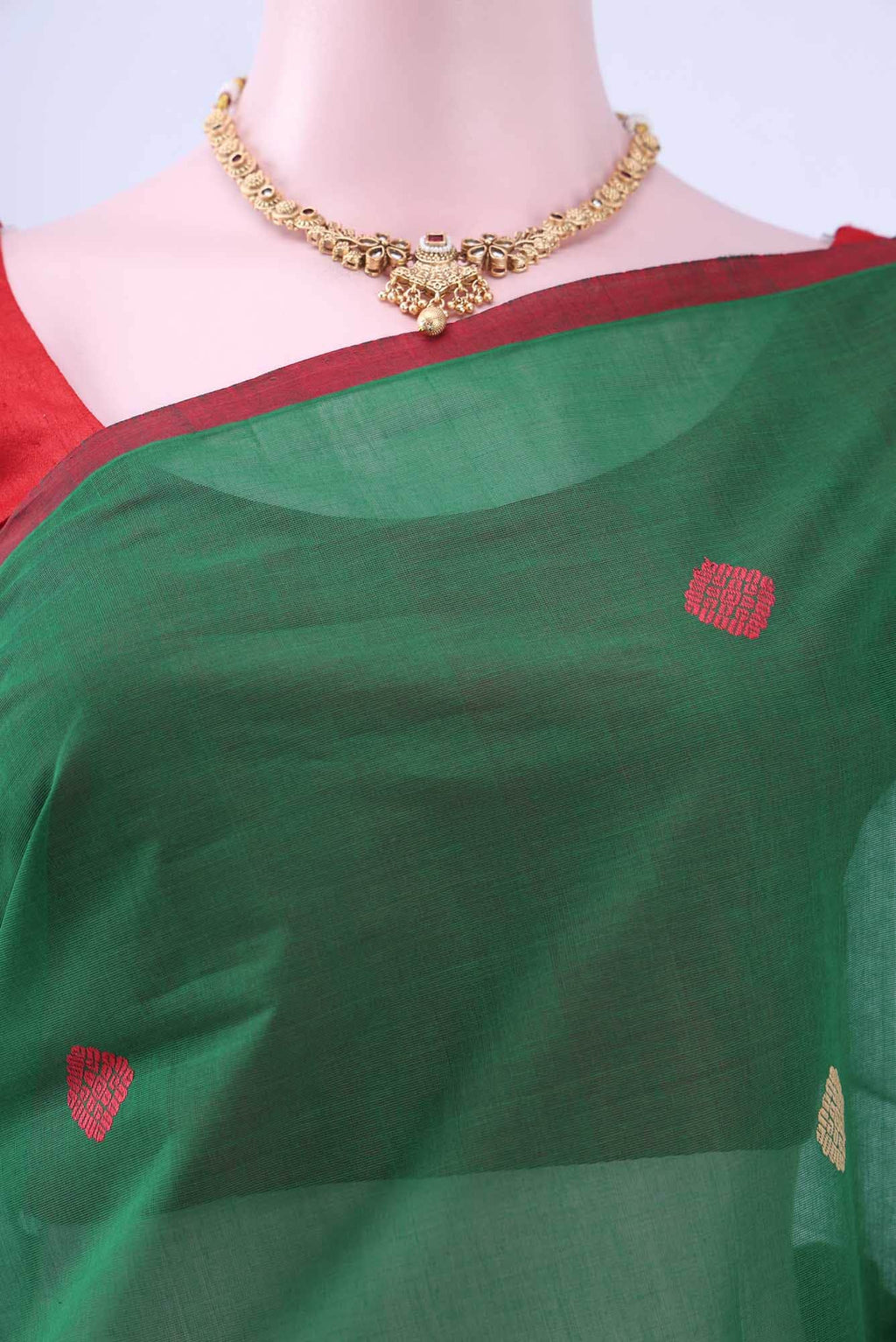 Bottle Green Coimbatore Cotton Saree