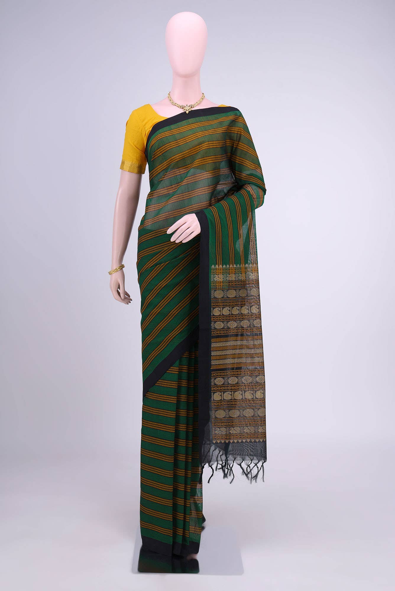 Green Coimbatore Cotton Saree