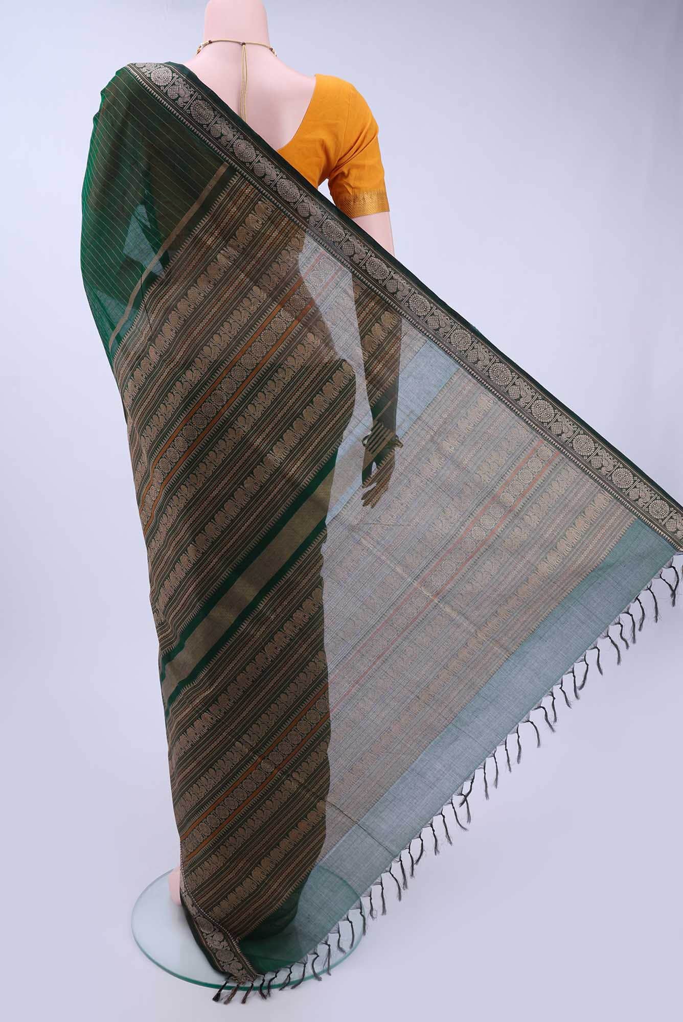 Bottle Green Coimbatore Cotton Saree