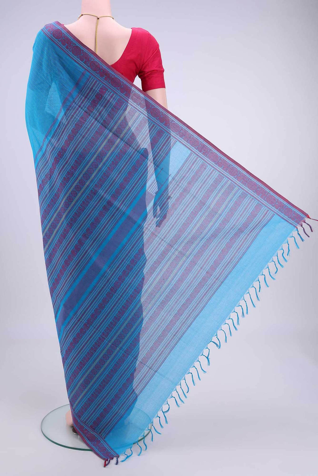 Blue Coimbatore Cotton Saree