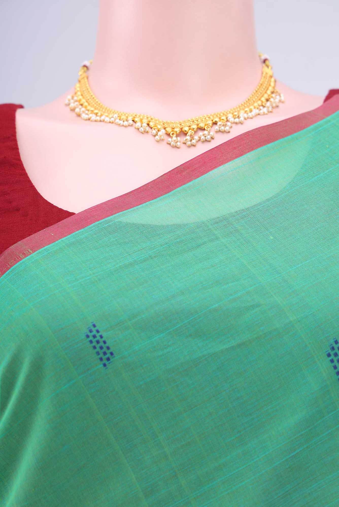 Parrot Green Coimbatore Cotton Saree