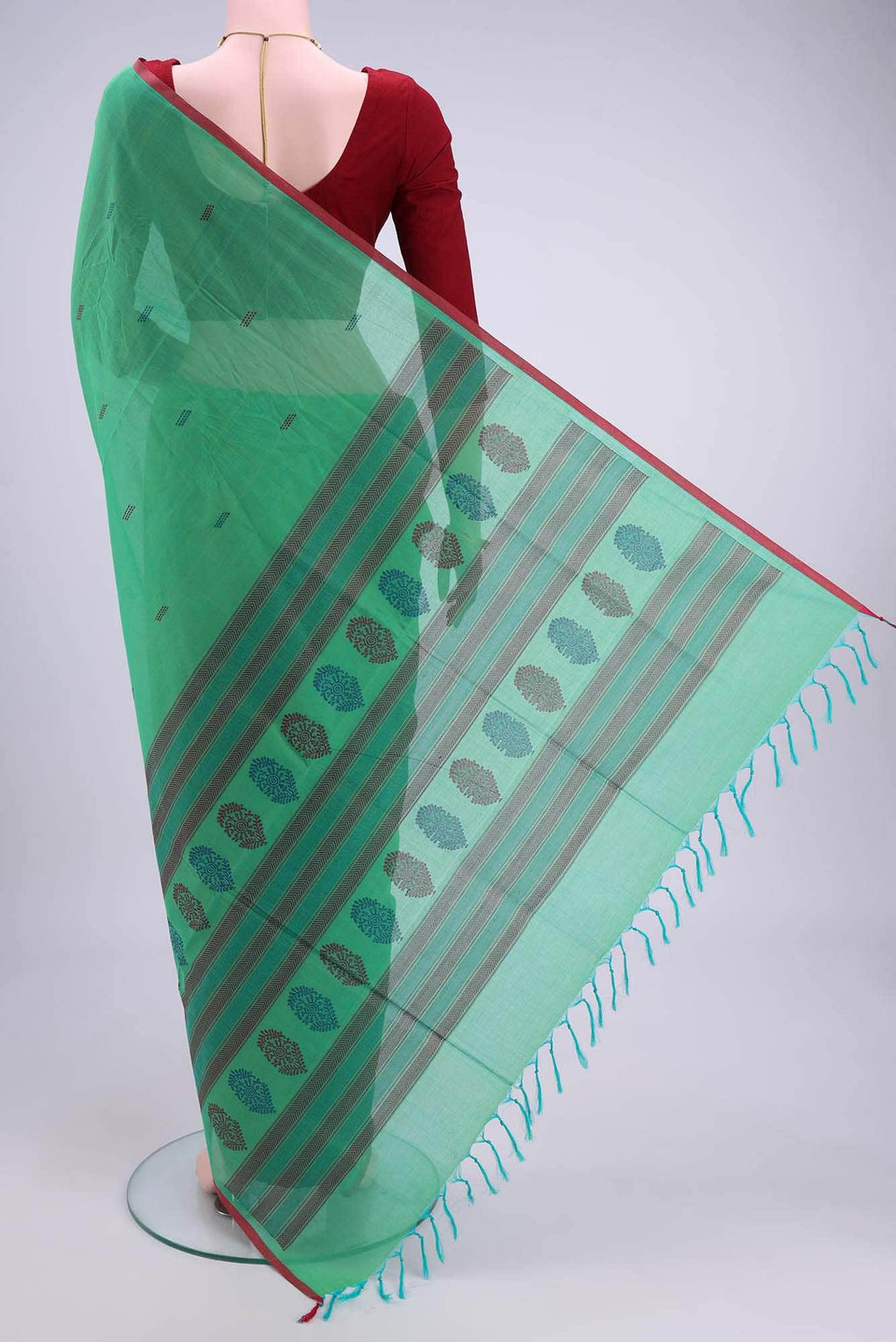 Parrot Green Coimbatore Cotton Saree