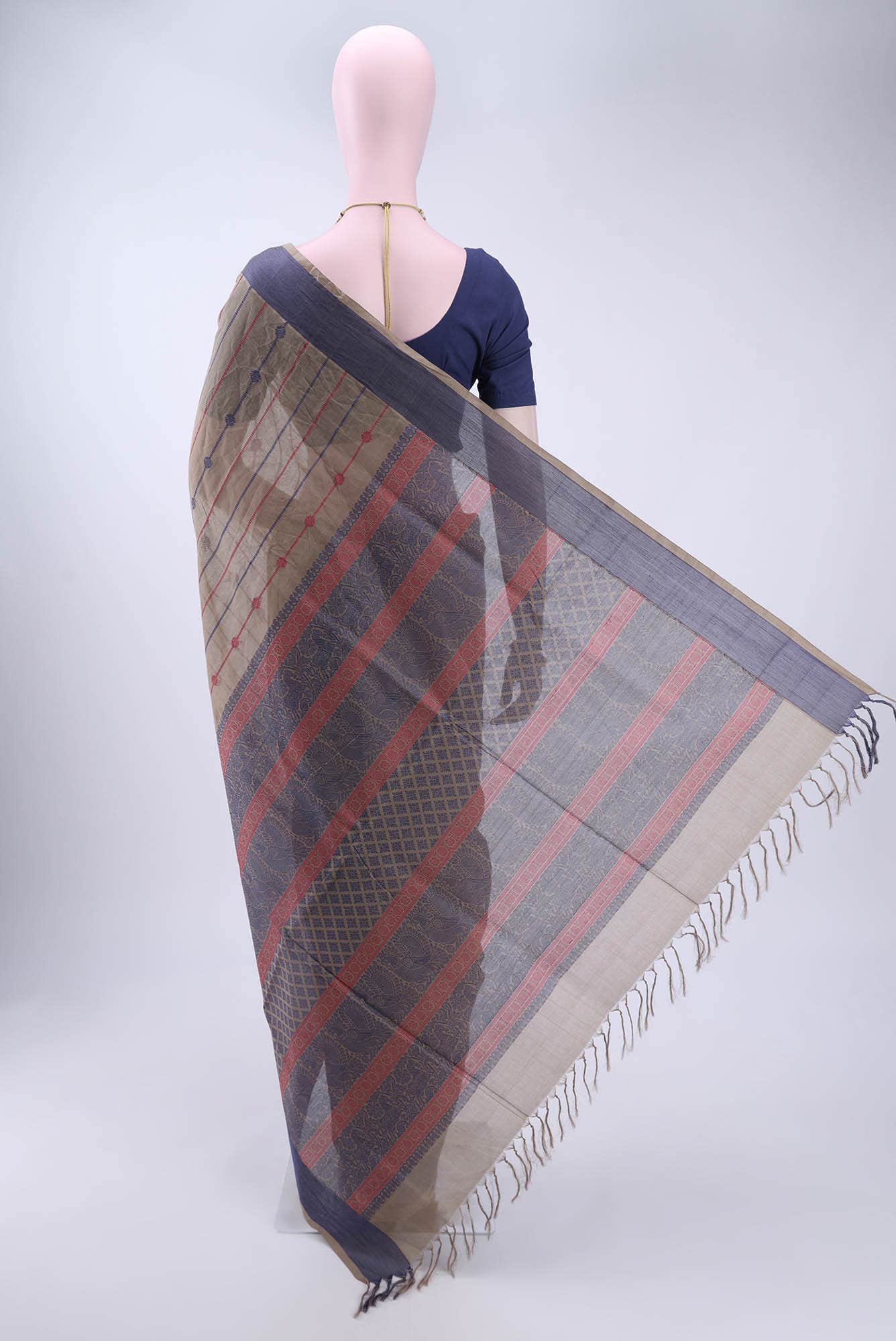 Dark Beige Coimbatore Cotton Saree